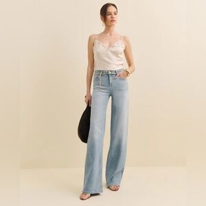 reformation Greta Low Rise Wide Leg Jeans